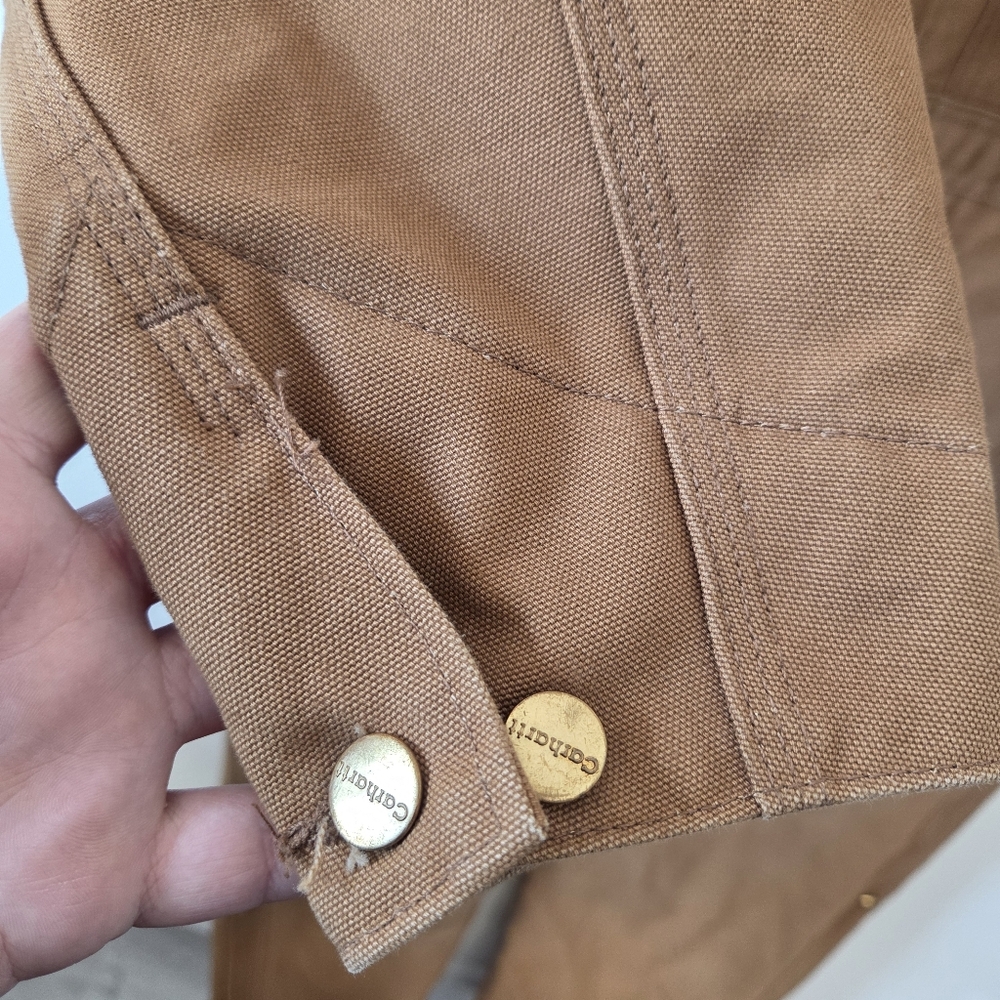 Vintage Made In USA Carhartt Men X01 Washed Duck Insulated Coverall Quilted Barn - Picture 7 of 16
